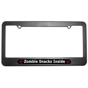  Zombie Snacks Inside   Biohazard License Plate Tag Frame 