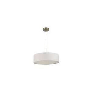   PICCOLO DRUM WITH WHITE FABRIC SHADE & MSN FINISH: Home Improvement