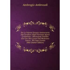   . Pel Capo Danno 1860 (Italian Edition) Ambrogio Ambrosoli Books