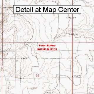   Topographic Quadrangle Map   Teton Buttes, Montana (Folded/Waterproof