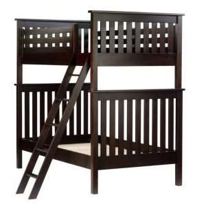: Kids Bunk Beds: Kids Twin White Simple Bunk Bed, Espresso Twin Bunk 