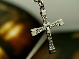New Fast & Furious Dominic Torettos Silver Cross Crystal Pendant 