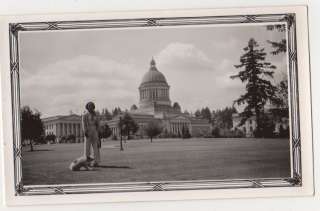 1930s photo~woman & dog at Washington State Capitol  