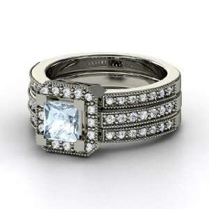  Va Voom Ring, Princess Aquamarine Sterling Silver Ring 