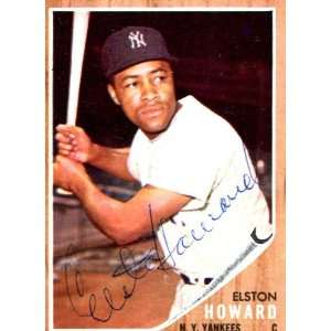  Elston Howard Autographed 1962 Topps Card   Signed MLB 