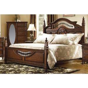  Southern Heritage Spindle Bed Footboard with Slats in Rich 