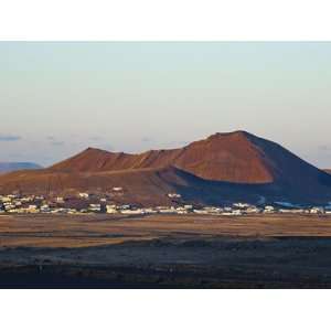  Volcanic Cinder Cones and the Town of Soo at Sunset in the 