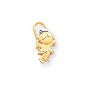  Girl Jump Rope Charm in 14k Yellow Gold: Jewelry