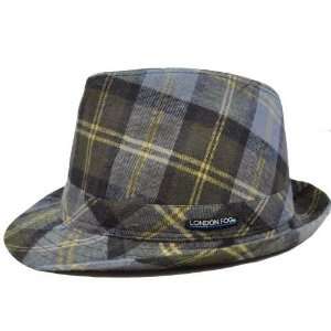   Khaki Brown Plaid Small Medium Fedora Gangster Hat