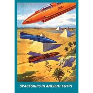 Spaceships in Ancient Egypt   Paper Poster (18.75 x 28.5 