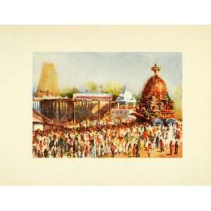 1914 Print Festival Car Hindu Temple Mylapore Hindu India Lady Lawley 