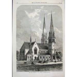  1866 Cathedral St Andrew Inverness River Scene Print