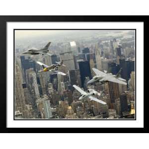  P 51 Mustang Flying of New York City Large 20x23 Framed 