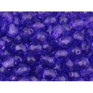  Fire Polished Bead 6mm Blue Violet Pearl Coat (50pc Pack 