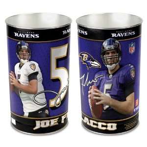  NFL Ravens Joe Flacco Trash Can: Sports & Outdoors
