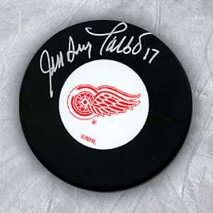  JEAN GUY TALBOT Detroit Red Wings SIGNED Hockey Puck 