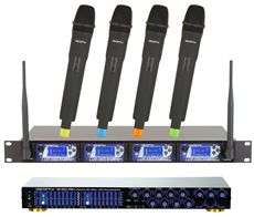 VOCOPRO UHF 5900 QUAD MICROPHONE SYSTEM + DA 1055 MIXER 692868868085 