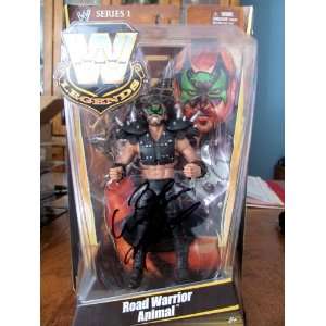   SIGNED WWE LEGENDS COLLECTOR SERIES ROAD WARRIOR ANIMAL ACTION FIGURE