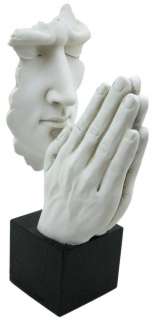 Amen` Praying Hands Face Sculpture Statue Vitruvian  