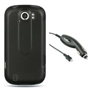   Combo   Rubberized Snap on Hard Shell Case (Black) + Rapid Car Charger