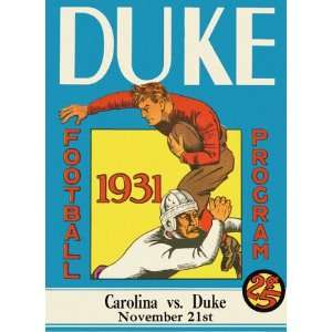   Program Cover Art   DUKE (H) VS NORTH CAROLINA 1931: Sports & Outdoors