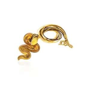Antica Murrina Santiago   Amber Murano Glass Snake Pendant Necklace