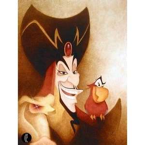  Aladdin Evil and Sarcastic Jafar and Iago Disney Fine Art 