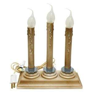   Electric Antique Ivory Triple Light Candolier Lamp: Home Improvement