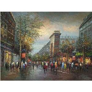  Fine Oil Painting, Paris Street SP05 36x48 Home 