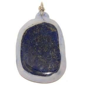  Lapis Pendant 10 Blue Pyrite White Clay Slab Crystal Healing Stone 
