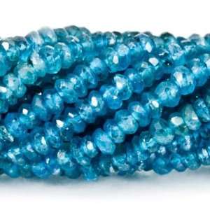  Neon Blue Apatite Beads Faceted Rondelle Approx. 3mm dia 