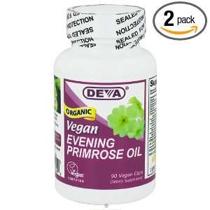 Deva Nutrition Vegan Evening Primrose Oil   90 Vegetarian Capsules, 2 