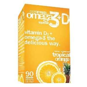  Coromega Omega 3+D Squeeze  Tropical Orange Health 