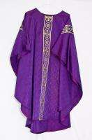 PURPLE CHASUBLE w Gold Banding, Clergy Priest Vestment Church Apparel 