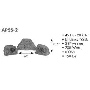  Rockustics APSS 2: 3 Piece Rock Speaker System with (2 
