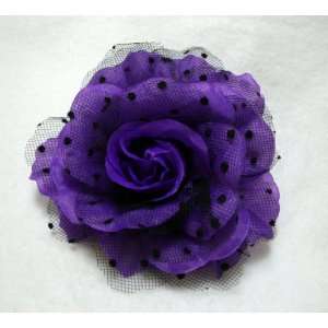  NEW Small Purple Rockabilly Rose Flower Hair Clip and Pin 