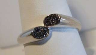 Black Diamond Sterling Silver Ring Size 9  