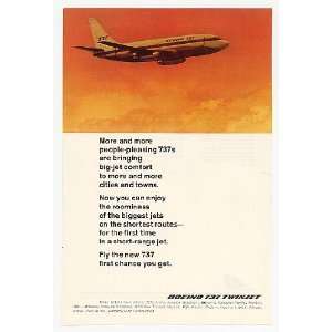  1968 Boeing 737 Twinjet Short Range Jet Print Ad (22720 