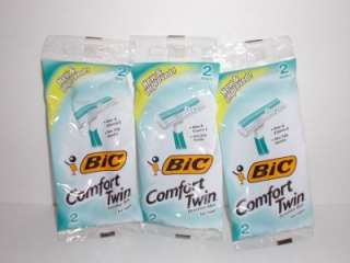 BiC Comfort 2 Mens Twin Blade Disposable Shaver 3 Packs with 2 in each 