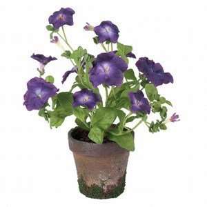    Artificial Potted Petunia Flower Plant Purple