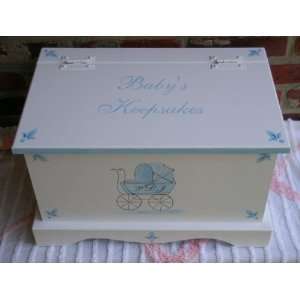  personalized keepsake chest  blue carriage