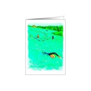  Swimming Off Course  Good Luck Card Health & Personal 