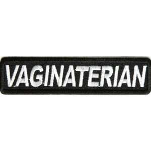  Vaginaterian Patch, 4x1 inch, small embroidered biker 