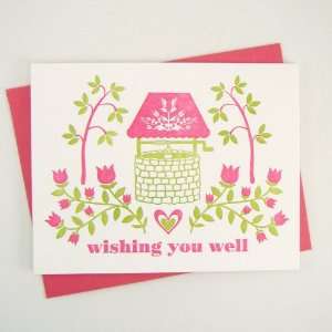  dutch door press wishing well letterpress greeting card 