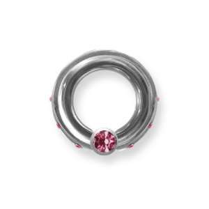 SGSS Captive w Gems Inset in Shaft & matching gem ball 6G (4.1mm) 1/2 