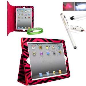  Pink Zebra iPad Skin Cover Case Stand with Screen Flap and 