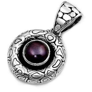   : Sterling Silver And Mabe Pearl Stone Pendant   37mm Height: Jewelry