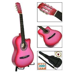  New Pink Acoustic Guitar W/ Accessories Combo Kit 