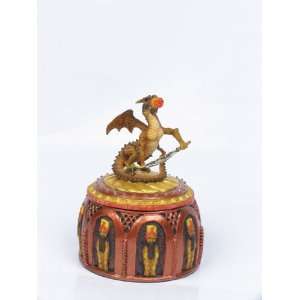 Serpent of Fire Dragon Trinket Box Figurine 7302