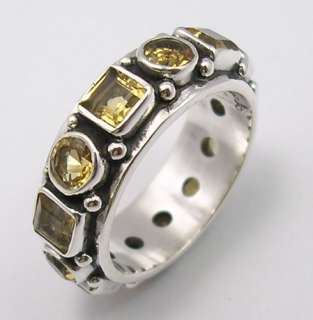 925 Silver CITRINE GEMSTONES Ring Band Any Size JEWELRY  